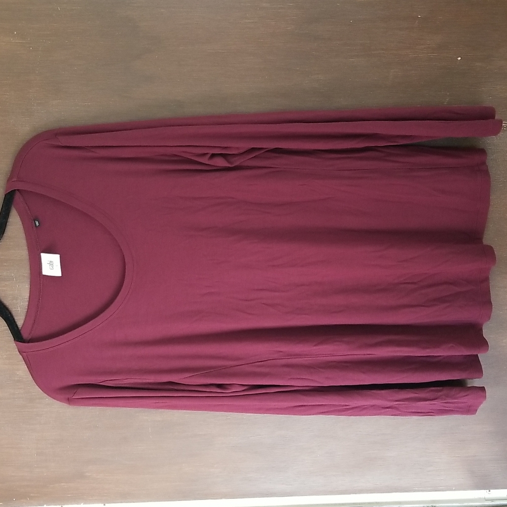 CAbi burgundy tunic top